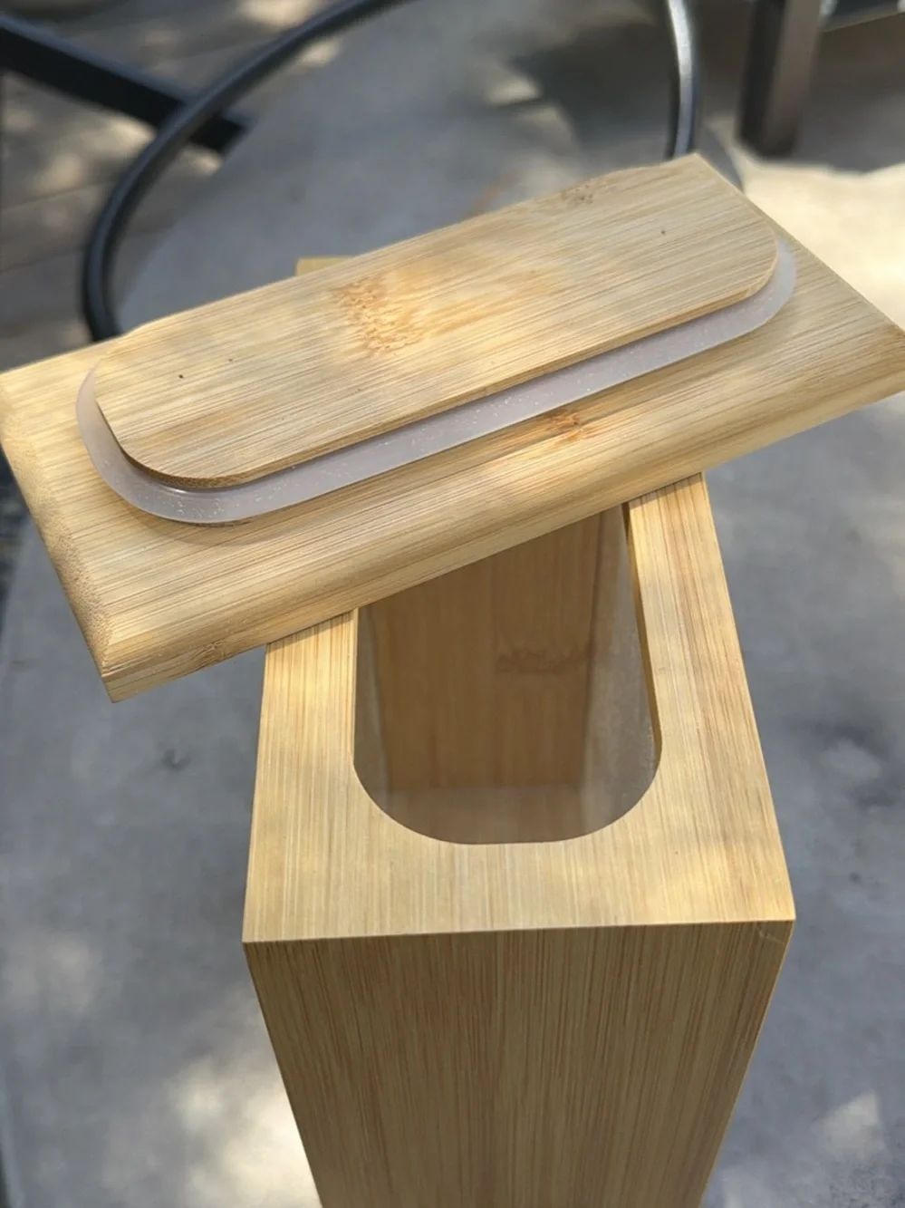 Wood & acrylic food/supply container.